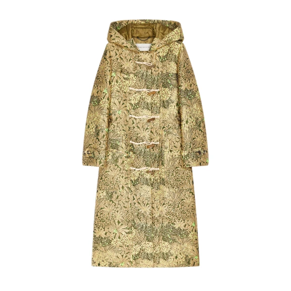Dries Van Noten Jacquard duffle coat in Sand | Coats | Coveti