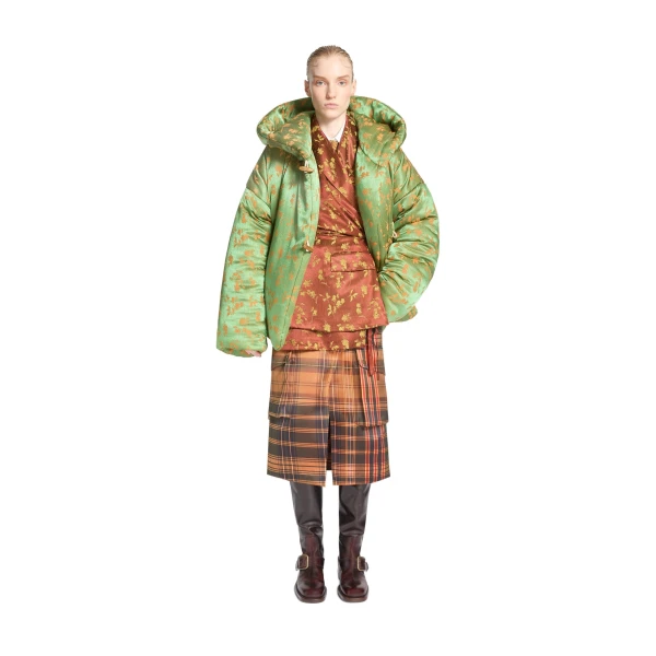Jacquard puffer jacket in Light Green - Image 2