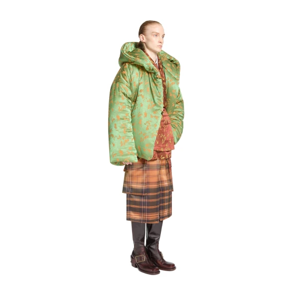 Jacquard puffer jacket in Light Green - Image 3