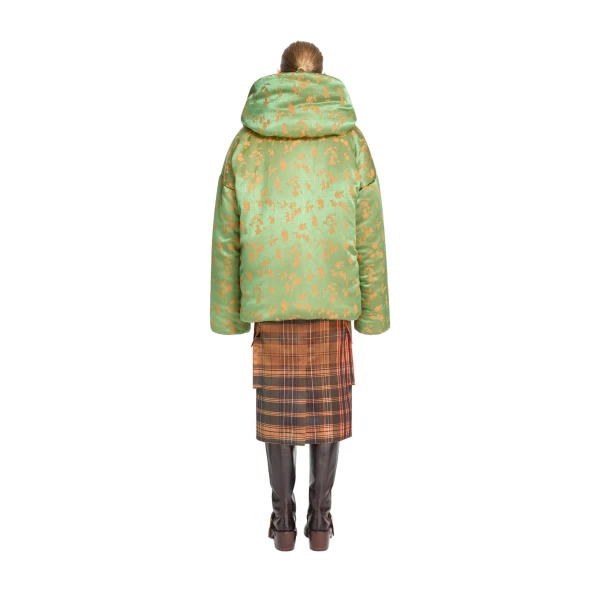 Jacquard puffer jacket in Light Green - Image 4