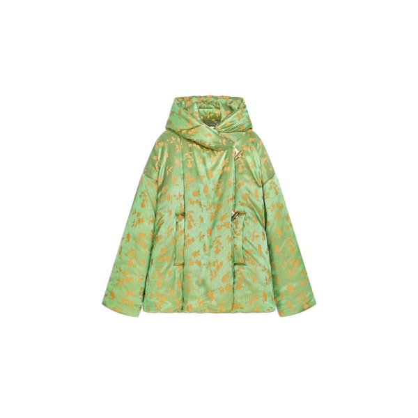 Dries Van Noten Jacquard puffer jacket in Light Green | Jackets | Coveti