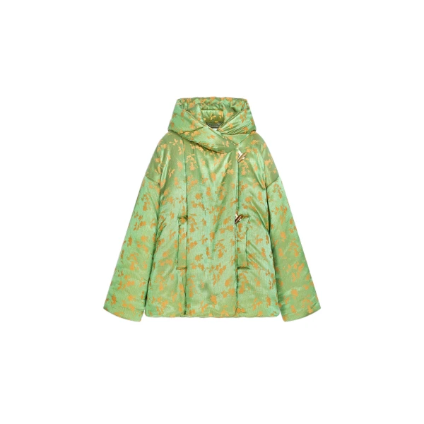 Dries Van Noten Jacquard puffer jacket in Light Green | Jackets | Coveti