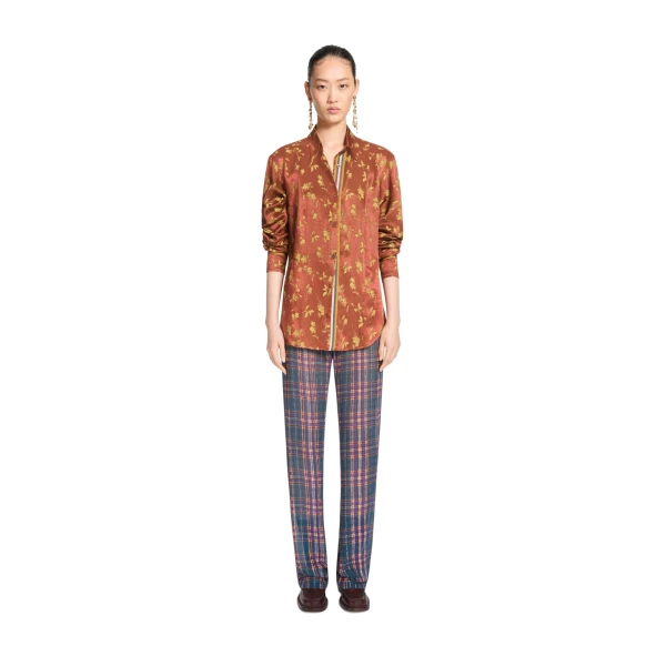 Jacquard shirt in Rust - Image 2