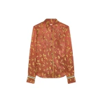 Dries Van Noten Jacquard shirt in Rust | Tops | Coveti