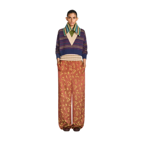 Jacquard wool collar in Champagne - Image 2