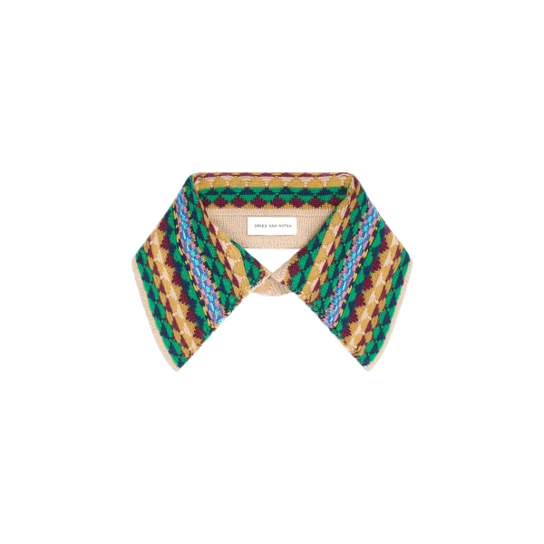 Jacquard wool collar in Champagne - Image 3