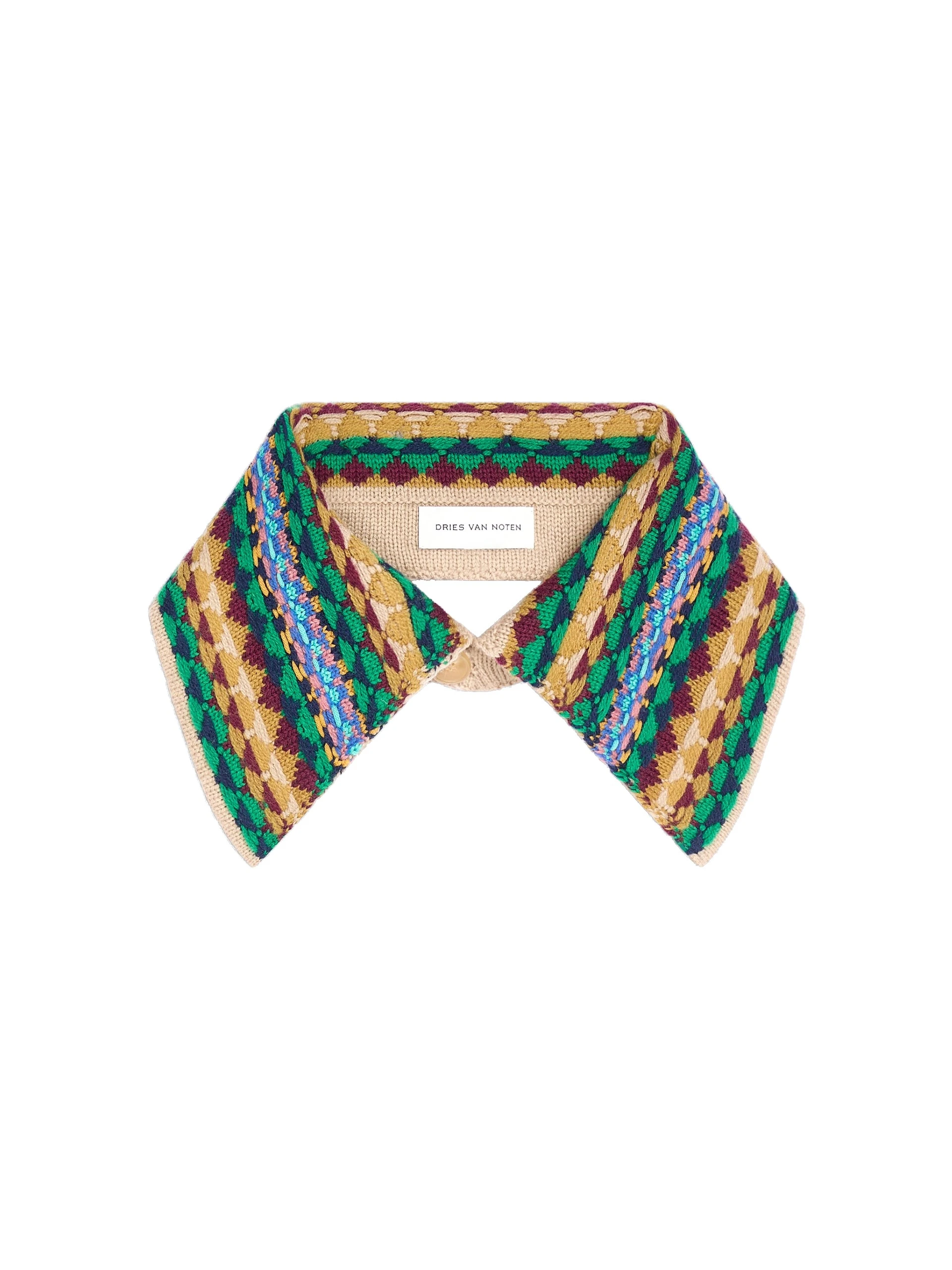 Dries Van Noten Jacquard wool collar in Champagne | Collar | Coveti Dries Van Noten Jacquard wool collar in Champagne