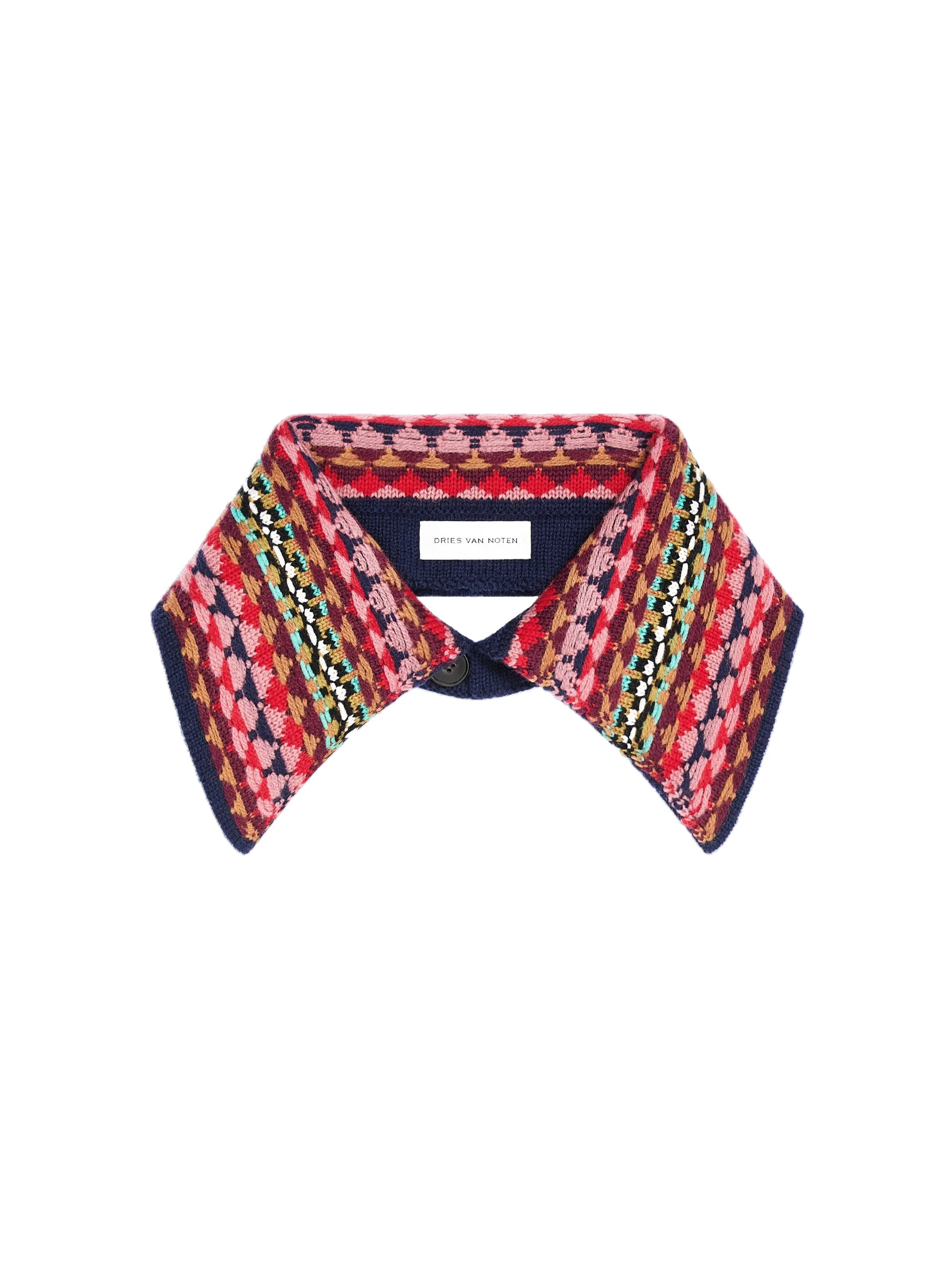 Dries Van Noten Jacquard wool collar in Navy | Collar | Coveti Dries Van Noten Jacquard wool collar in Navy