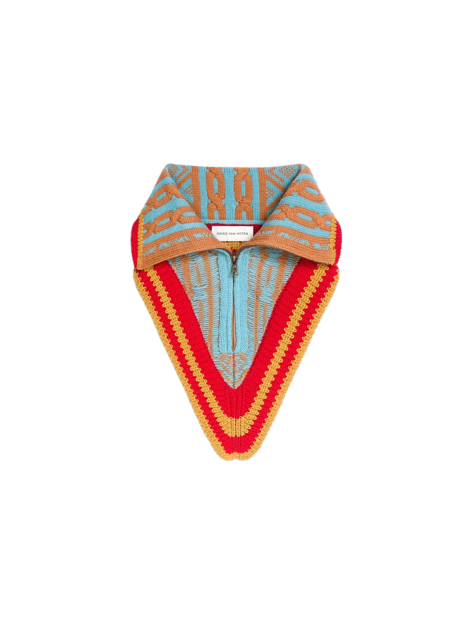 Dries Van Noten Jacquard wool collar in Ocra | Collar | Coveti Dries Van Noten Jacquard wool collar in Ocra