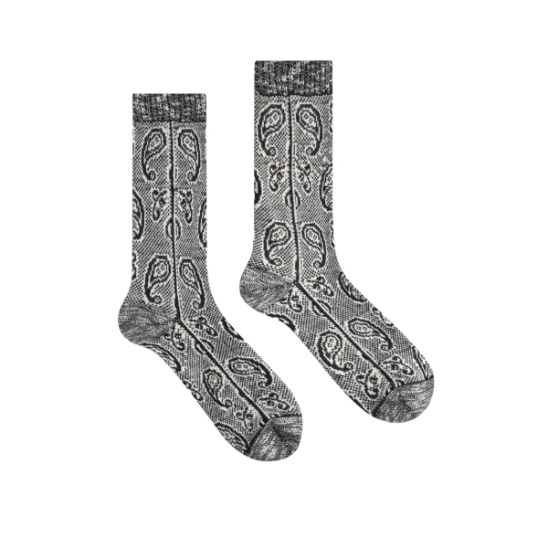 Jacquard wool socks in White - Image 2