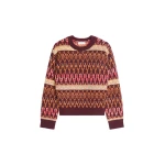 Dries Van Noten Jacquard wool sweater in Burgundy | Knitwear | Coveti