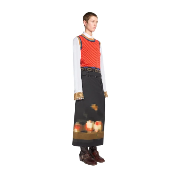 Jacquard wool sweater in Light Red - Image 3