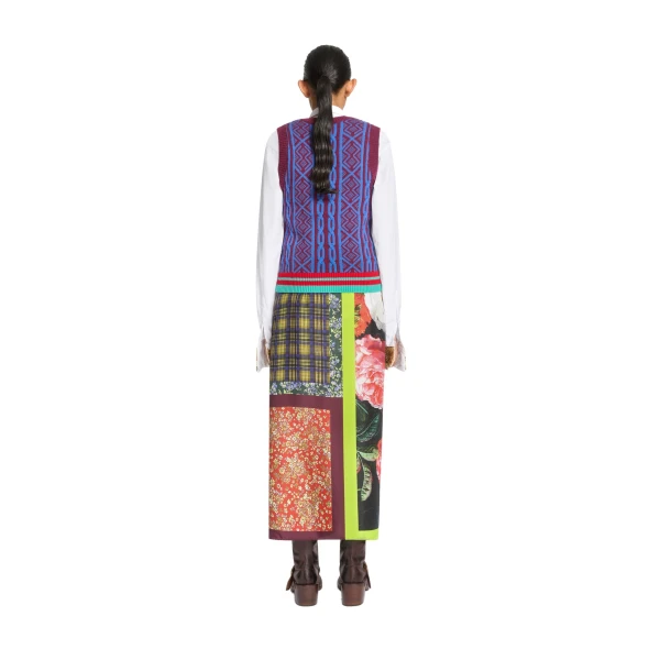 Jacquard wool top in Bordeaux - Image 4