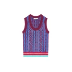 Dries Van Noten Jacquard wool top in Bordeaux | Knitwear | Coveti