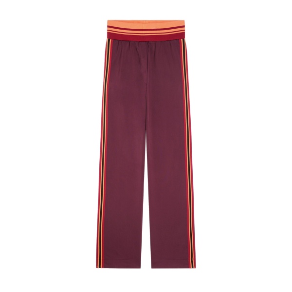 Dries Van Noten Jersey track pants in Burgundy | Pants | Coveti