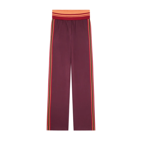 Dries Van Noten Jersey track pants in Burgundy | Pants | Coveti