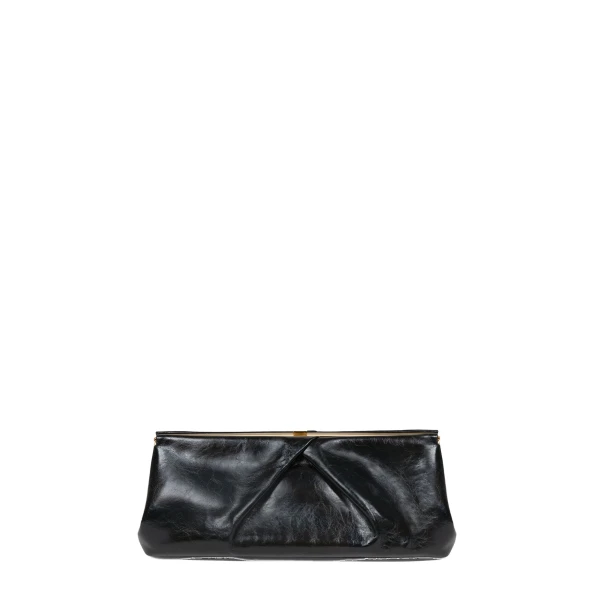 Large leather clutch in Black - Image 2