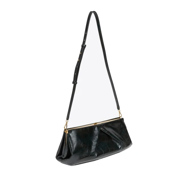 Large leather clutch in Black - Image 3
