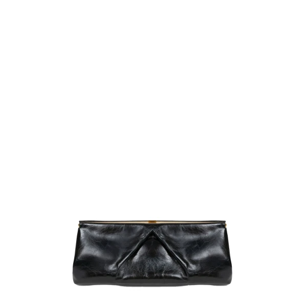 Large leather clutch in Black - Image 4