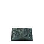 Dries Van Noten Large leather envelope bag in Forest