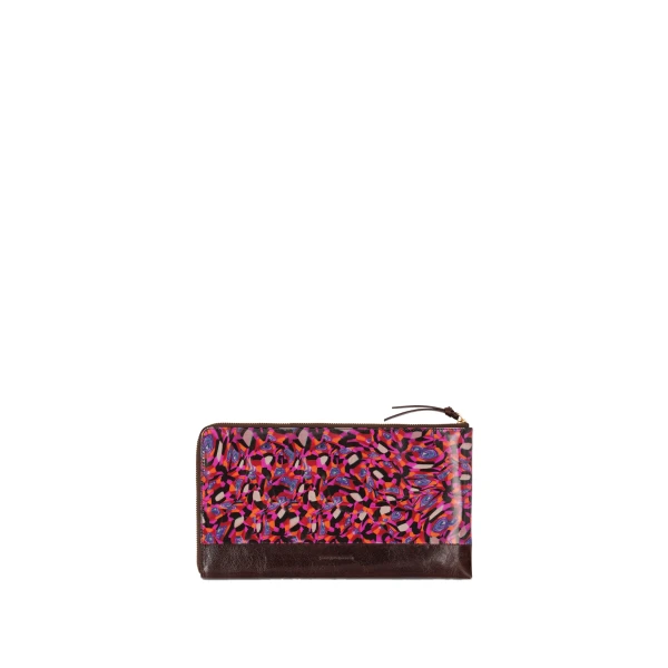 Large leather wallet in Fuchsia - Image 3