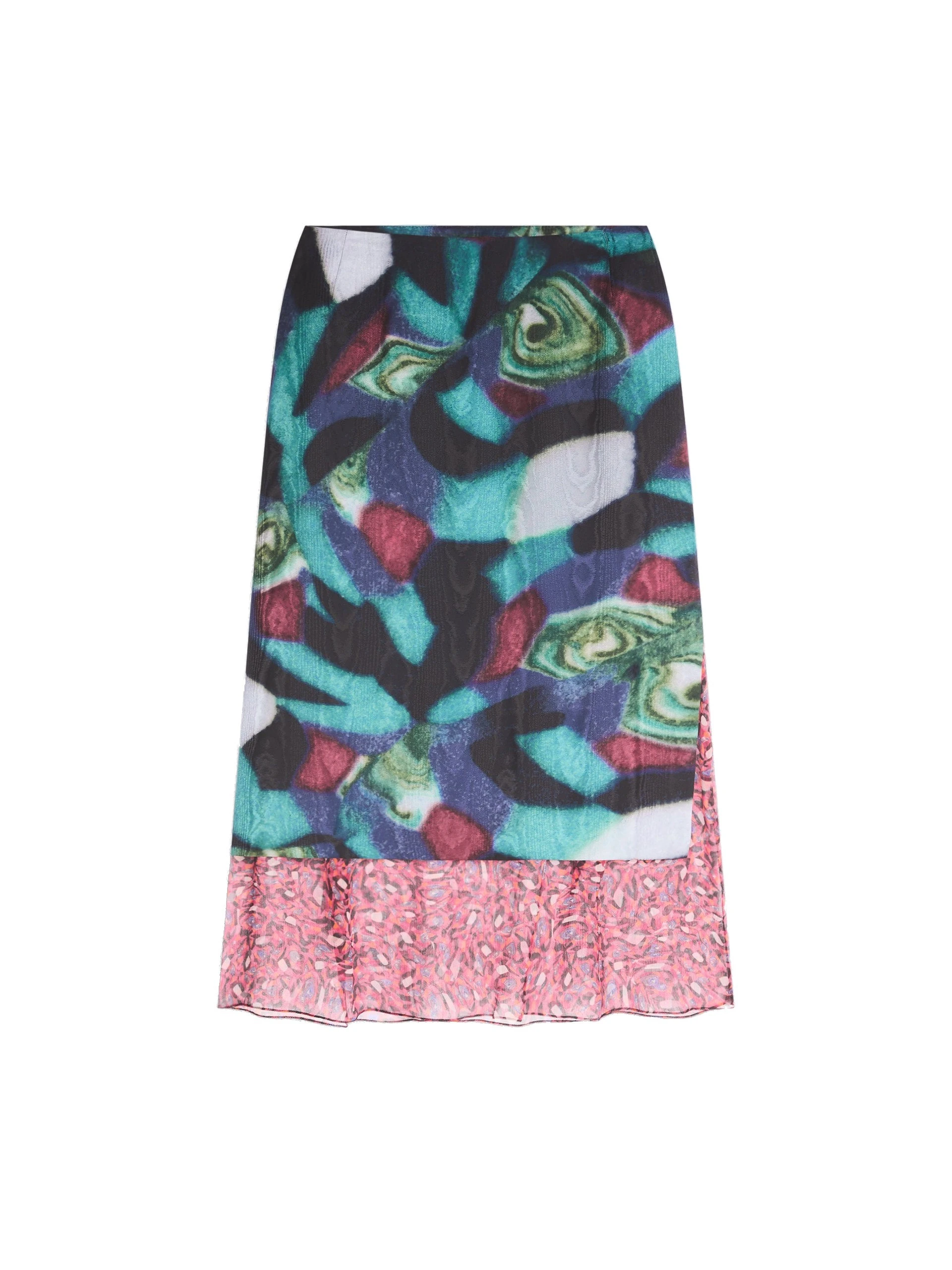 Dries Van Noten Layered moiré skirt in Petrol | Skirts | Coveti Dries Van Noten Layered moiré skirt in Petrol | Skirts | Coveti