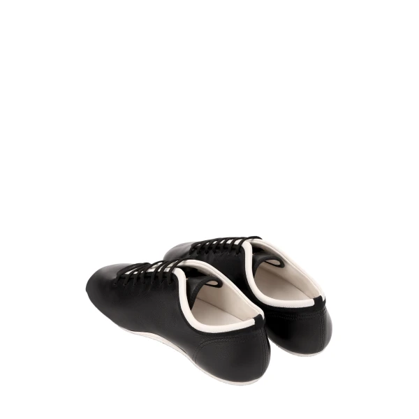 Leather ballerina sneakers in Black - Image 4