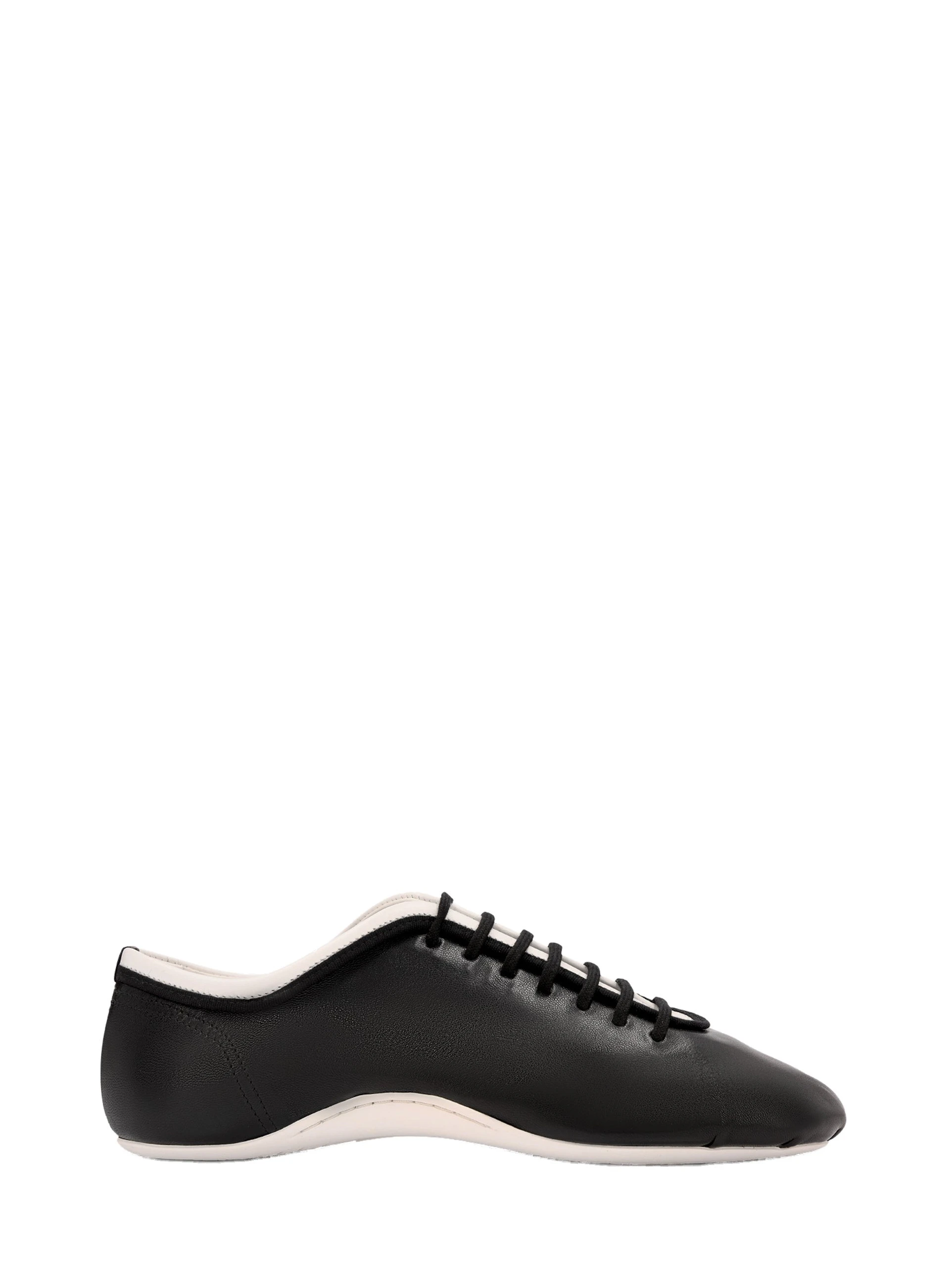 Dries Van Noten Leather ballerina sneakers in Black | Sneakers | Coveti Dries Van Noten Leather ballerina sneakers in Black