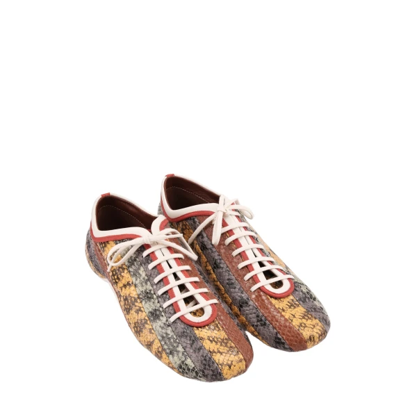 Leather ballerina sneakers in Tan - Image 3