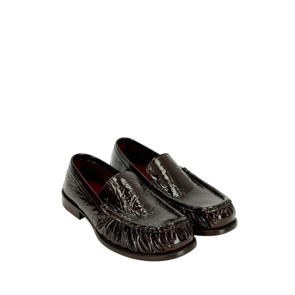 Leather loafers in Olive - Image 3