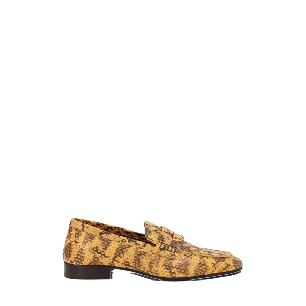 Leather penny loafers in Yellow