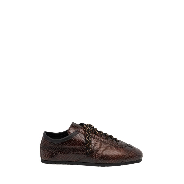 Dries Van Noten Leather sneakers in Dark Brown
