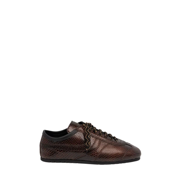 Dries Van Noten Leather sneakers in Dark Brown