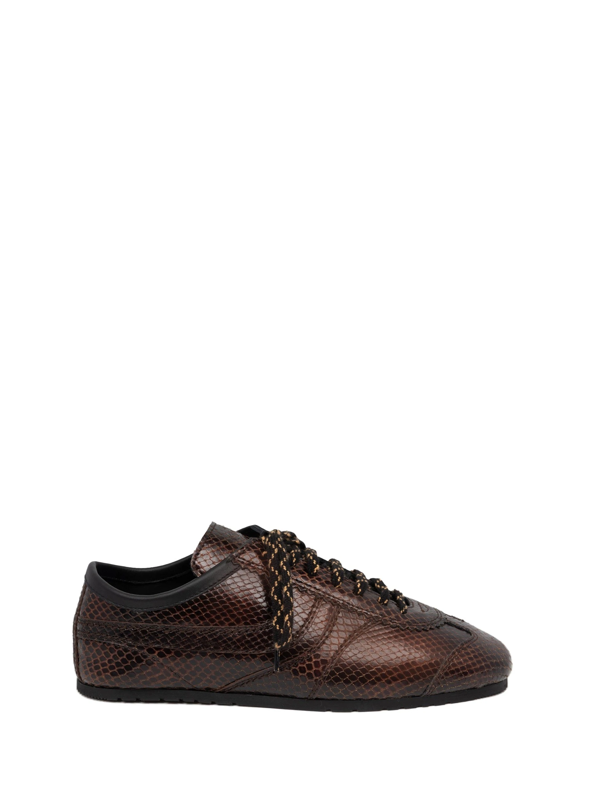 Dries Van Noten Leather sneakers in Dark Brown | Sneakers | Coveti Dries Van Noten Leather sneakers in Dark Brown