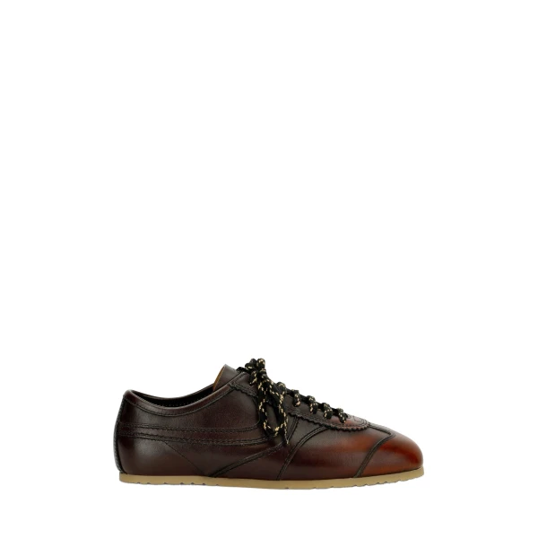 Dries Van Noten Leather sneakers in Tan