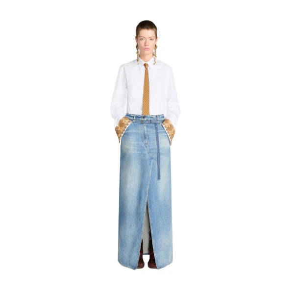 Long denim skirt in Blue - Image 2