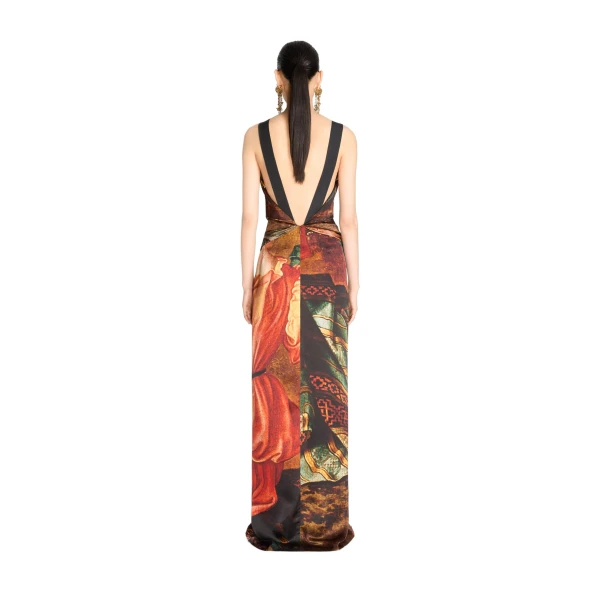Long draped satin dress - Image 4
