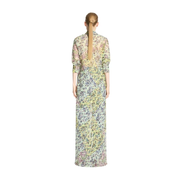 Long jacquard shirt dress in Mint - Image 4