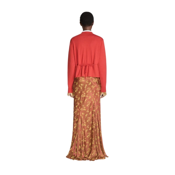 Long jacquard skirt in Rust - Image 4