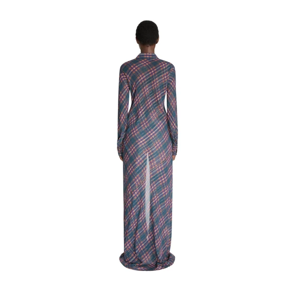 Long lurex shirt dress in Blue - Image 4