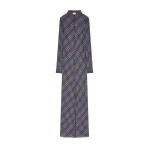 Dries Van Noten Long lurex shirt dress in Blue | Dresses | Coveti