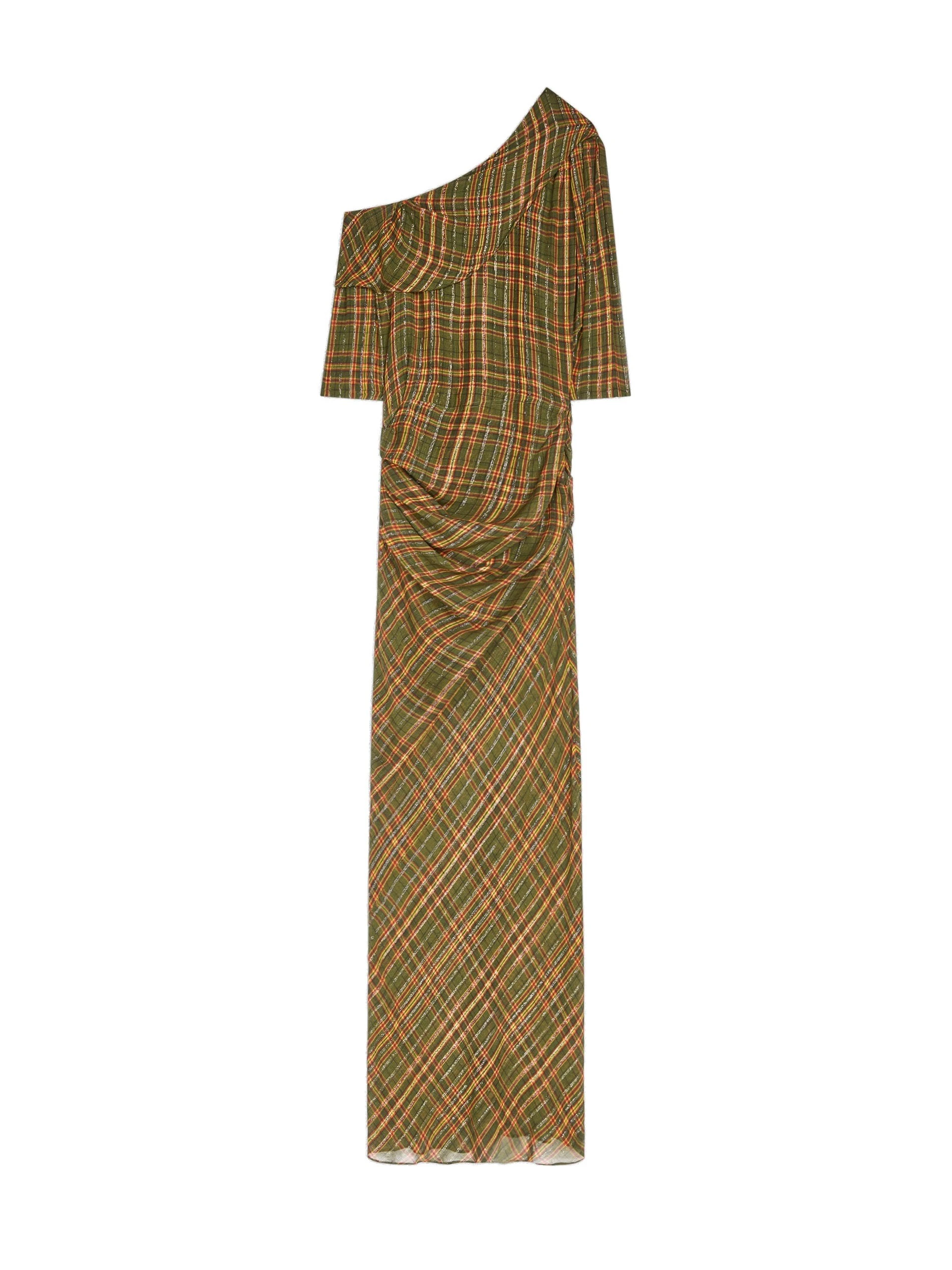 Dries Van Noten Long off-shoulder lurex dress in Khaki | Dresses | Coveti Dries Van Noten Long off-shoulder lurex dress in Khaki | Dresses | Coveti