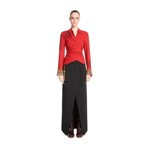 Long overdyed skirt in Black - Image 2