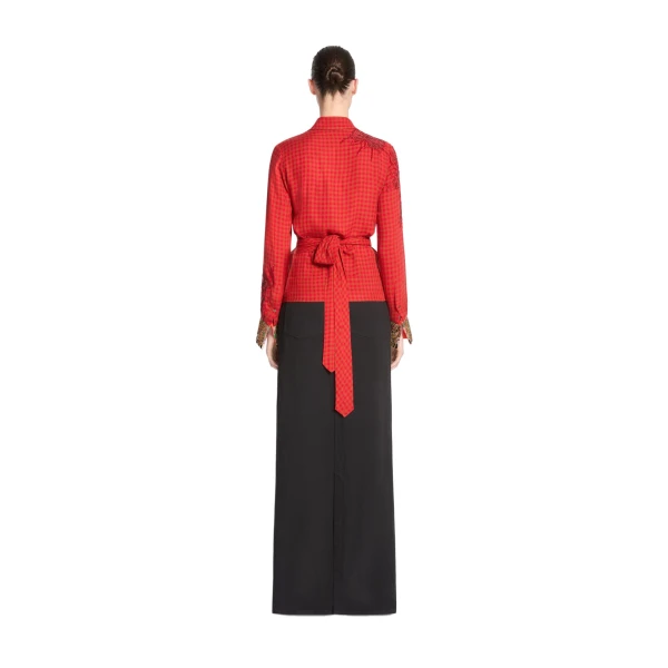 Long overdyed skirt in Black - Image 4
