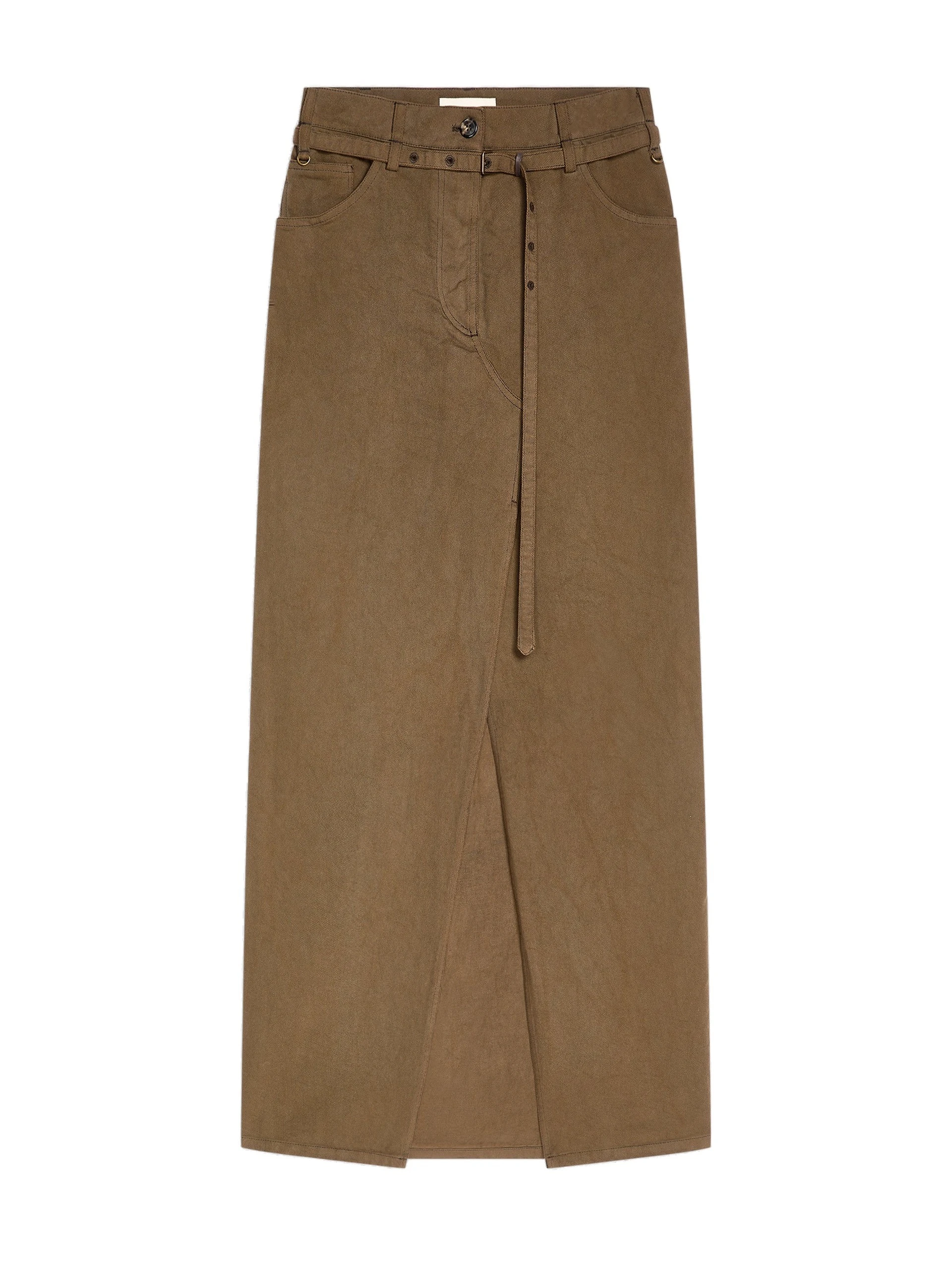 Dries Van Noten Long overdyed skirt in Khaki | Skirts | Coveti Dries Van Noten Long overdyed skirt in Khaki | Skirts | Coveti