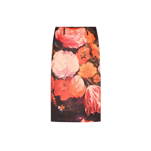 Dries Van Noten Long printed skirt in Neon Orange | Skirts | Coveti