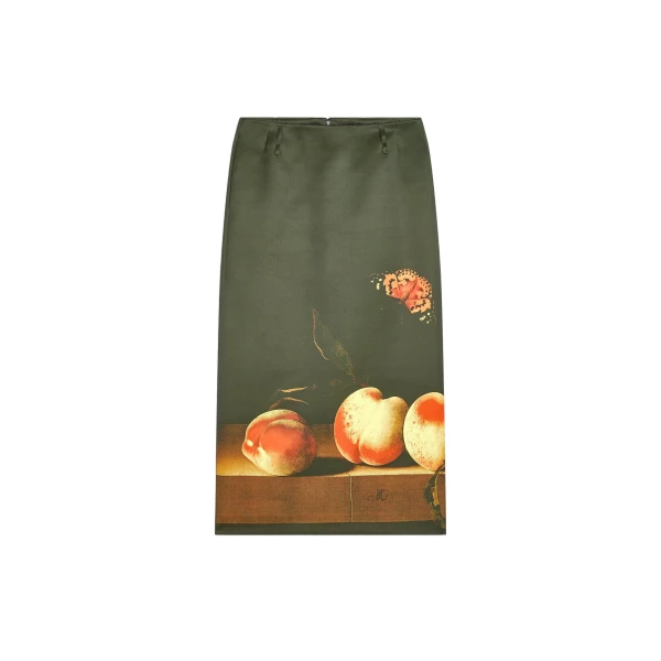 Dries Van Noten Long printed skirt in Neon Yellow | Skirts | Coveti