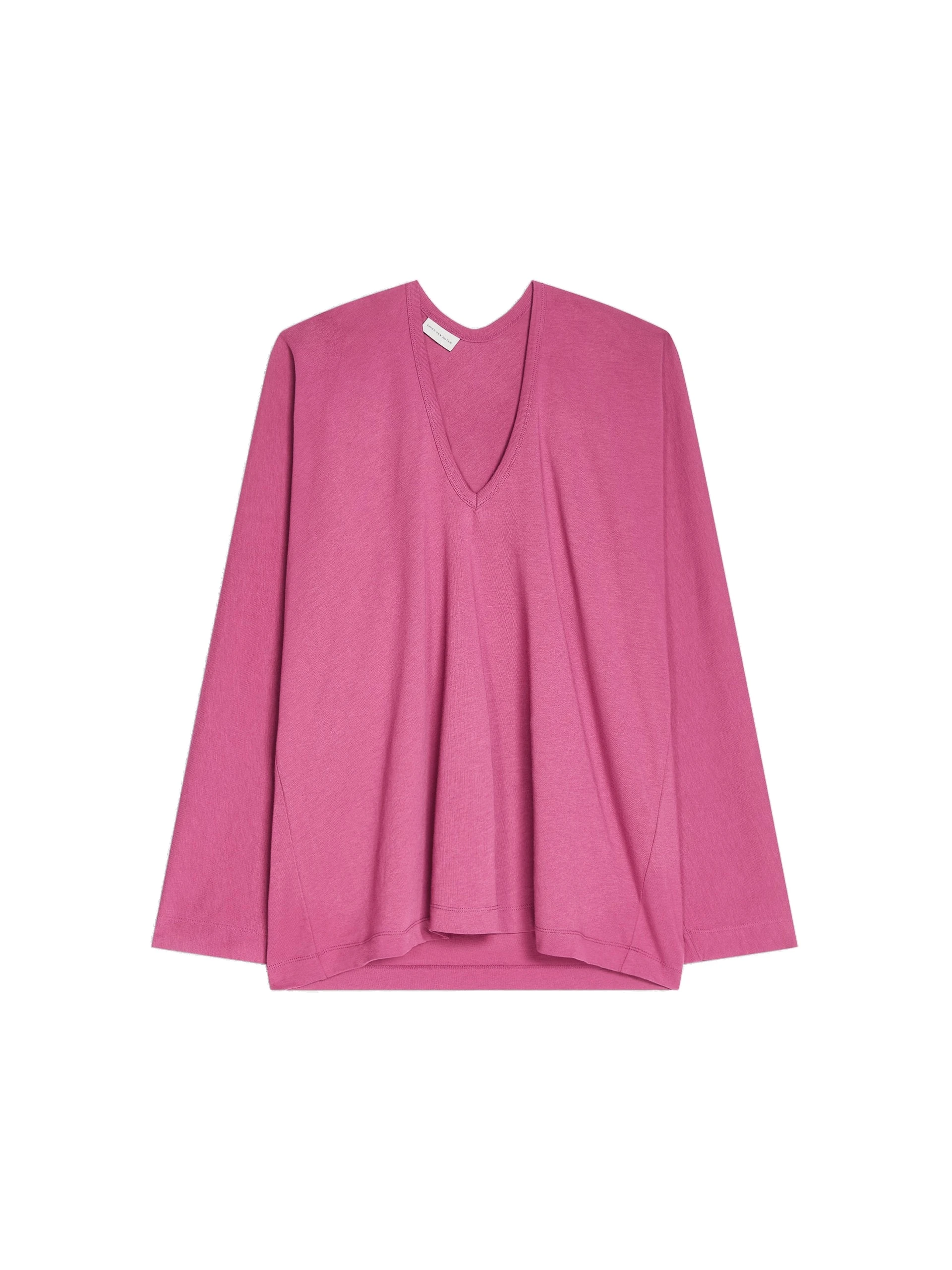 Dries Van Noten Long sleeve cotton tee in Berry | Tops | Coveti Dries Van Noten Long sleeve cotton tee in Berry | Tops | Coveti