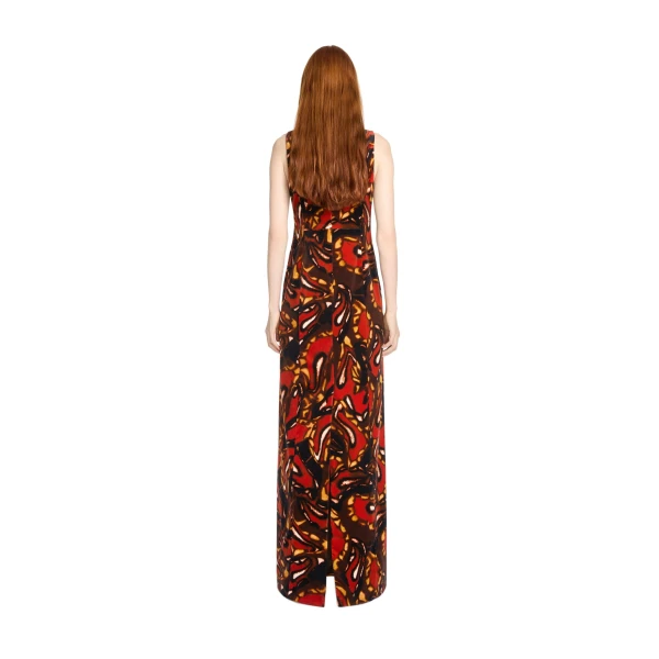 Long velvet dress in Rust - Image 4