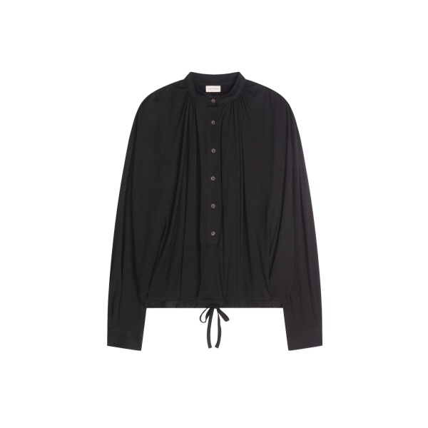 Dries Van Noten Loose cotton blouse in Black | Tops | Coveti